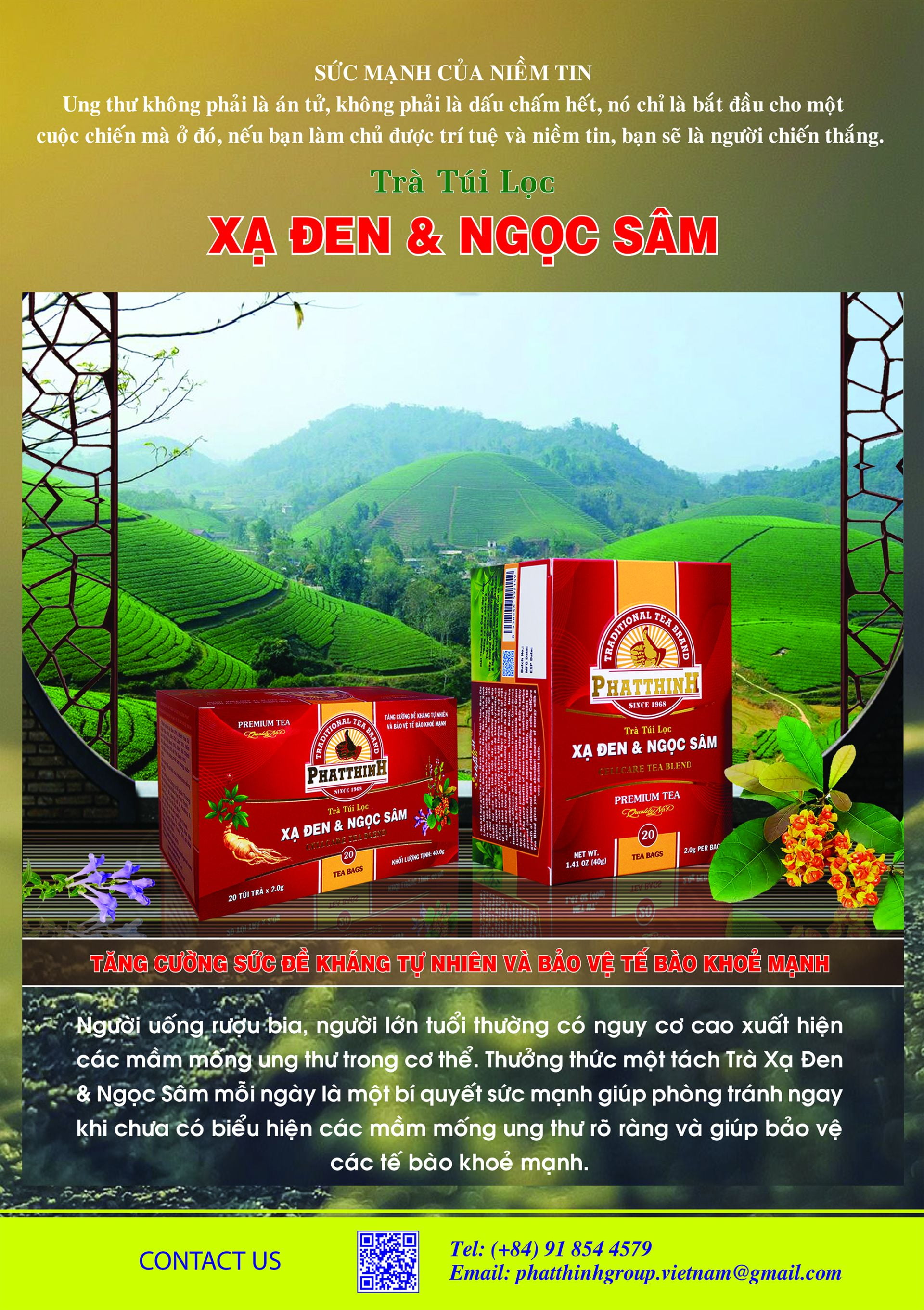 TRÀ XẠ ĐEN & NGỌC SÂM (Phương pháp phòng ngừa ung thư)